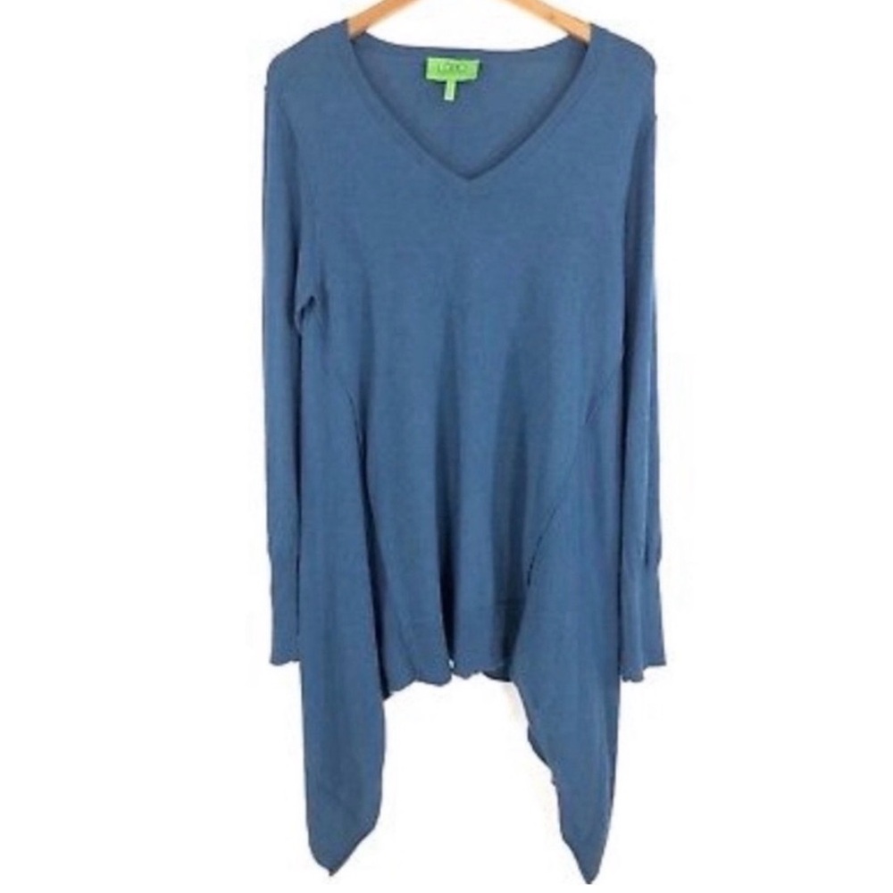 LOGO By Lori Goldstein Cashmere Blend Sweater Medium Blue